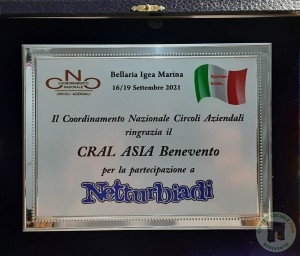 targa partecipazione NETTURBIADI 2021